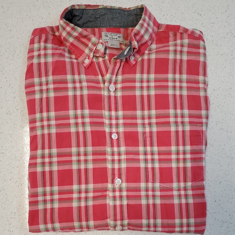 J. Crew Men's Button Down 100% Cotton Quality Woven Long Sleeve Shirt | Sz M